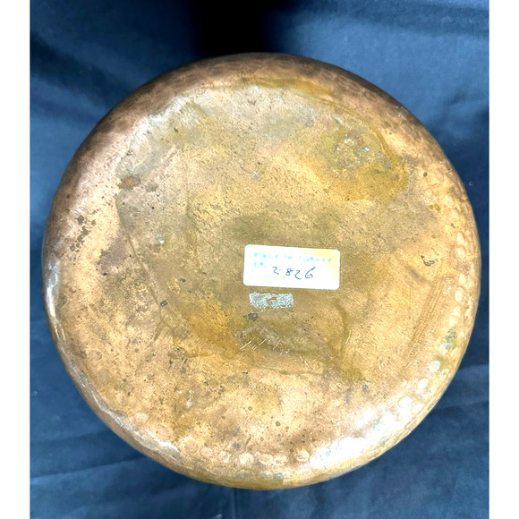 Turkish Hammered VTG Copper Pot Dovetail Seams Rolled Edge Forged Handles RARE - Picture 10 of 15
